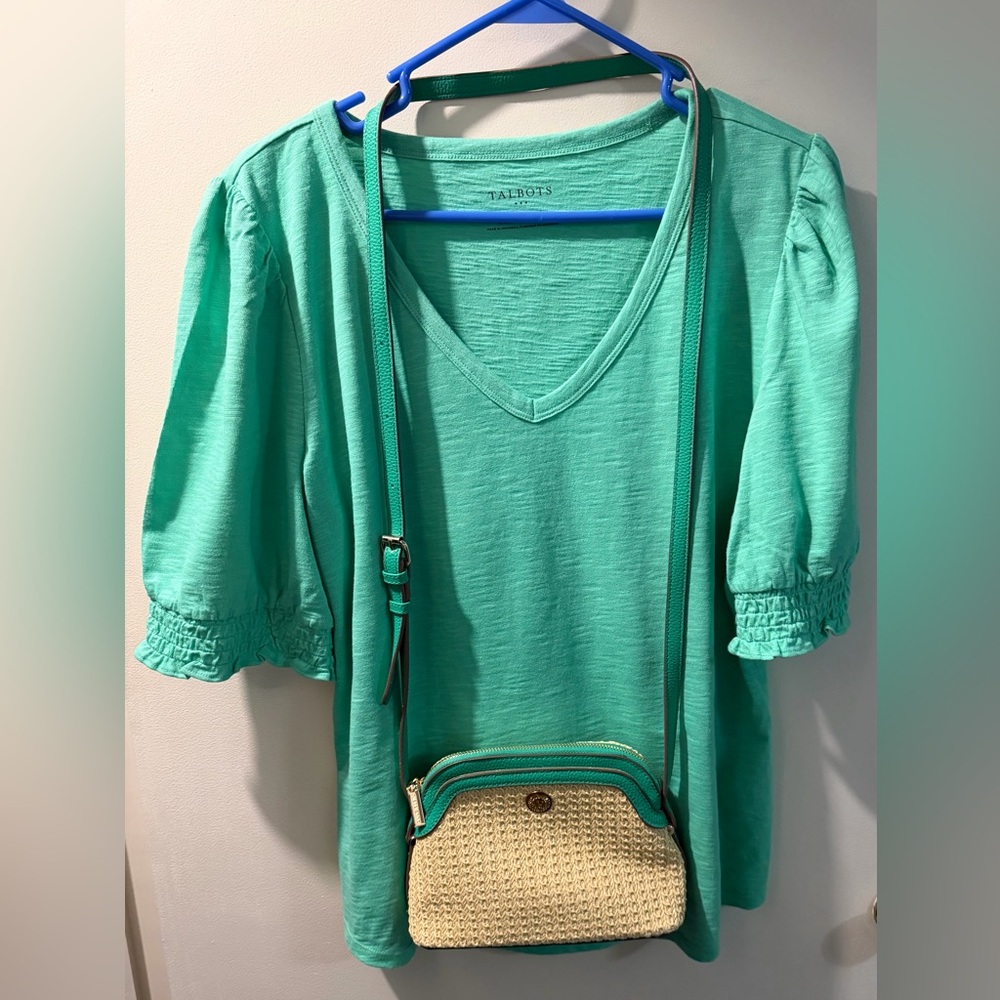 Talbots Green V-Neck Top